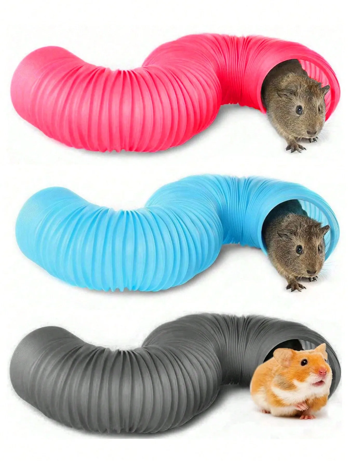 1/2pcs Small Pet Tunnel Stretchy Fun Tube For Ferret Hamster Toy