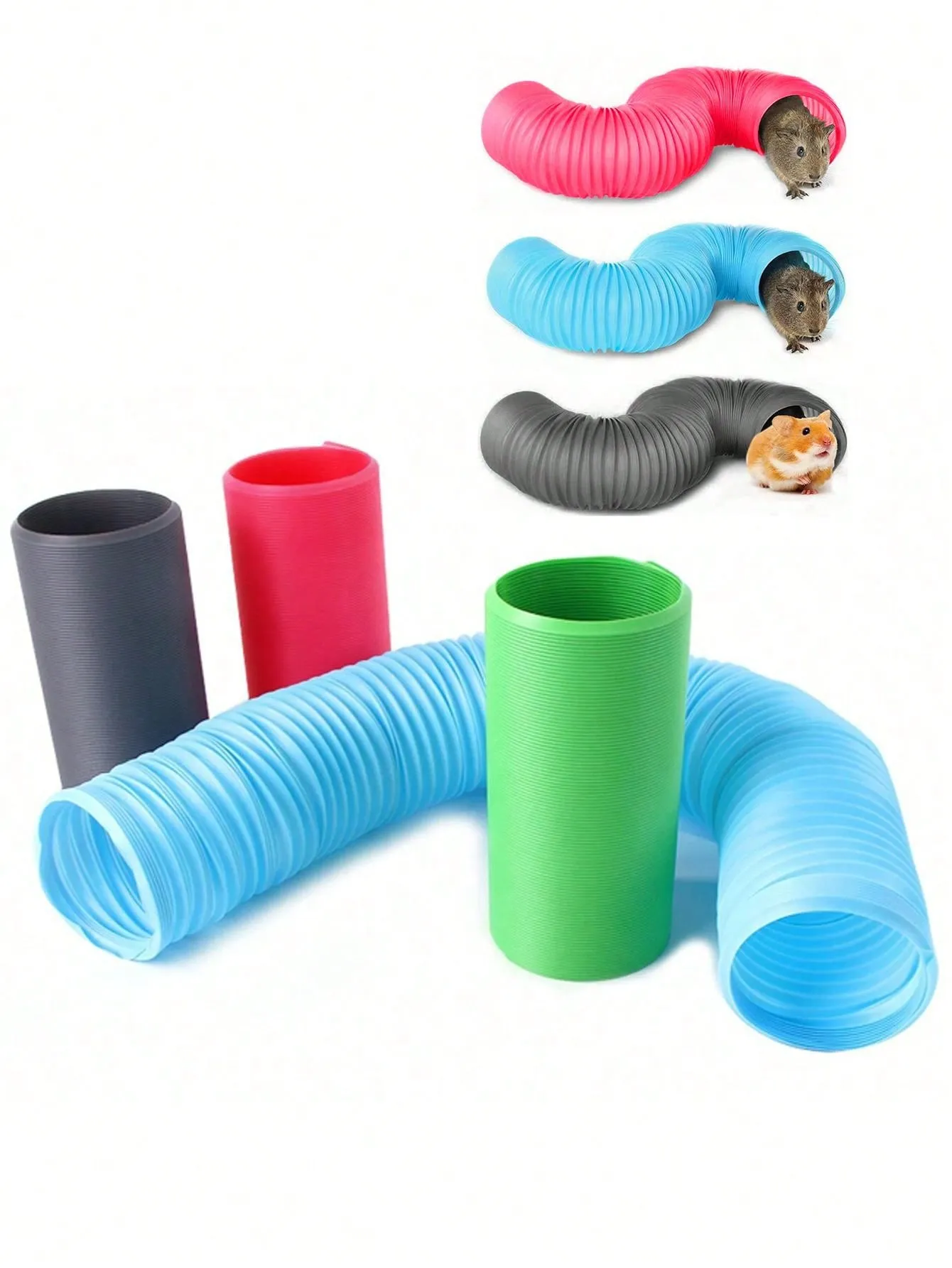 1/2pcs Small Pet Tunnel Stretchy Fun Tube For Ferret Hamster Toy