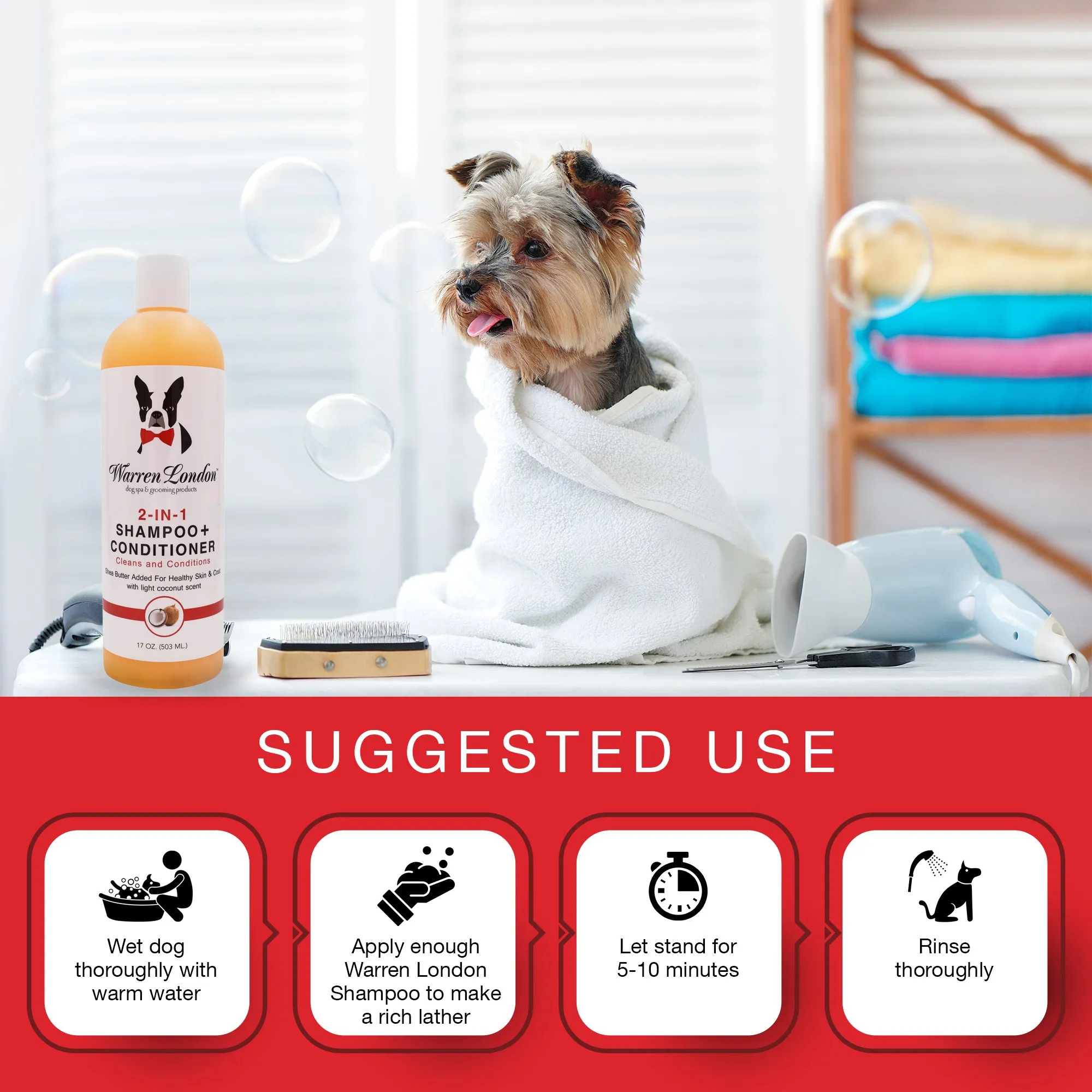 2-in-1 Dog Shampoo   Conditioner - Coconut Scented