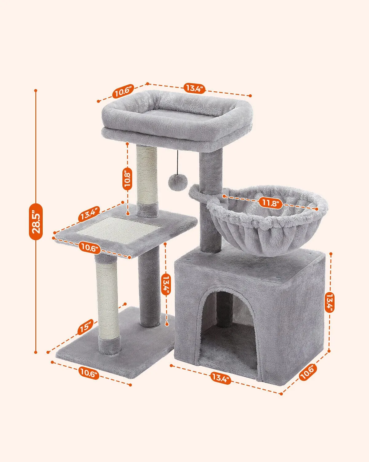 28.5" Cat Scratching Post / Tree / Pole
