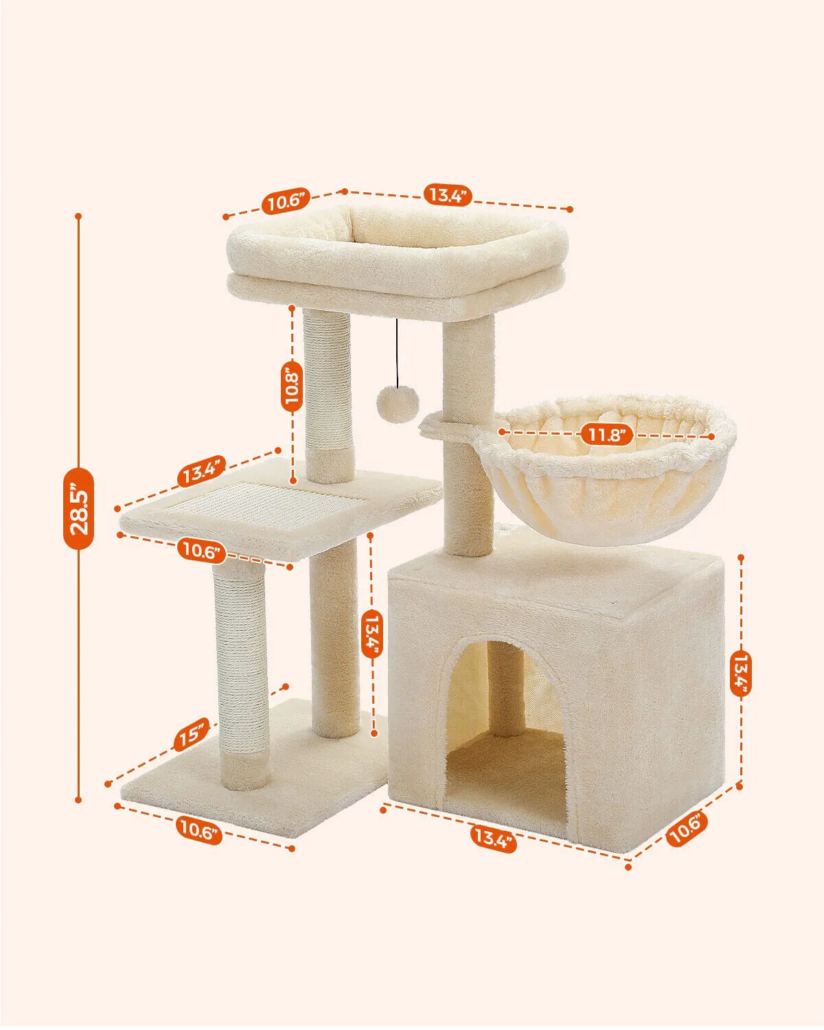 28.5" Cat Scratching Post / Tree / Pole