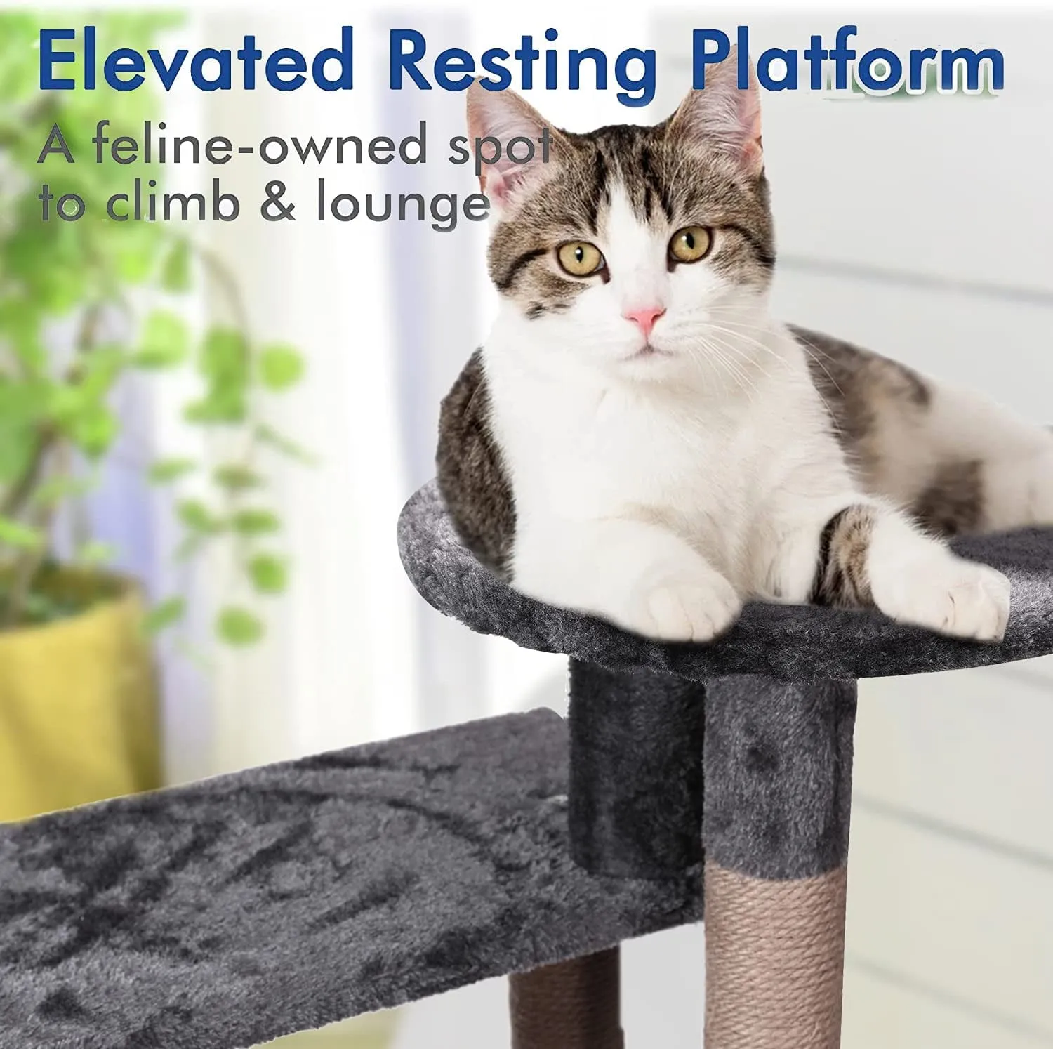 3 Tier Tower Scratching Post Climber with Sisal Toys & Cat Perch Bed