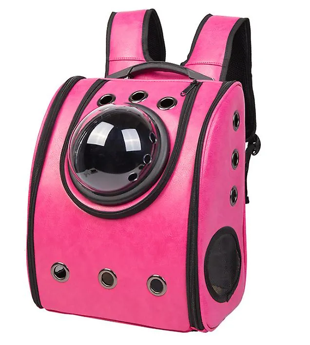 32*20*40cm black Space capsule pet backpack PU pet breathable bag small cat and dog outing backpack AZ22008