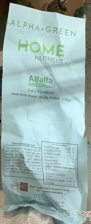Alfalfa Pellets 3-0-2  22kg