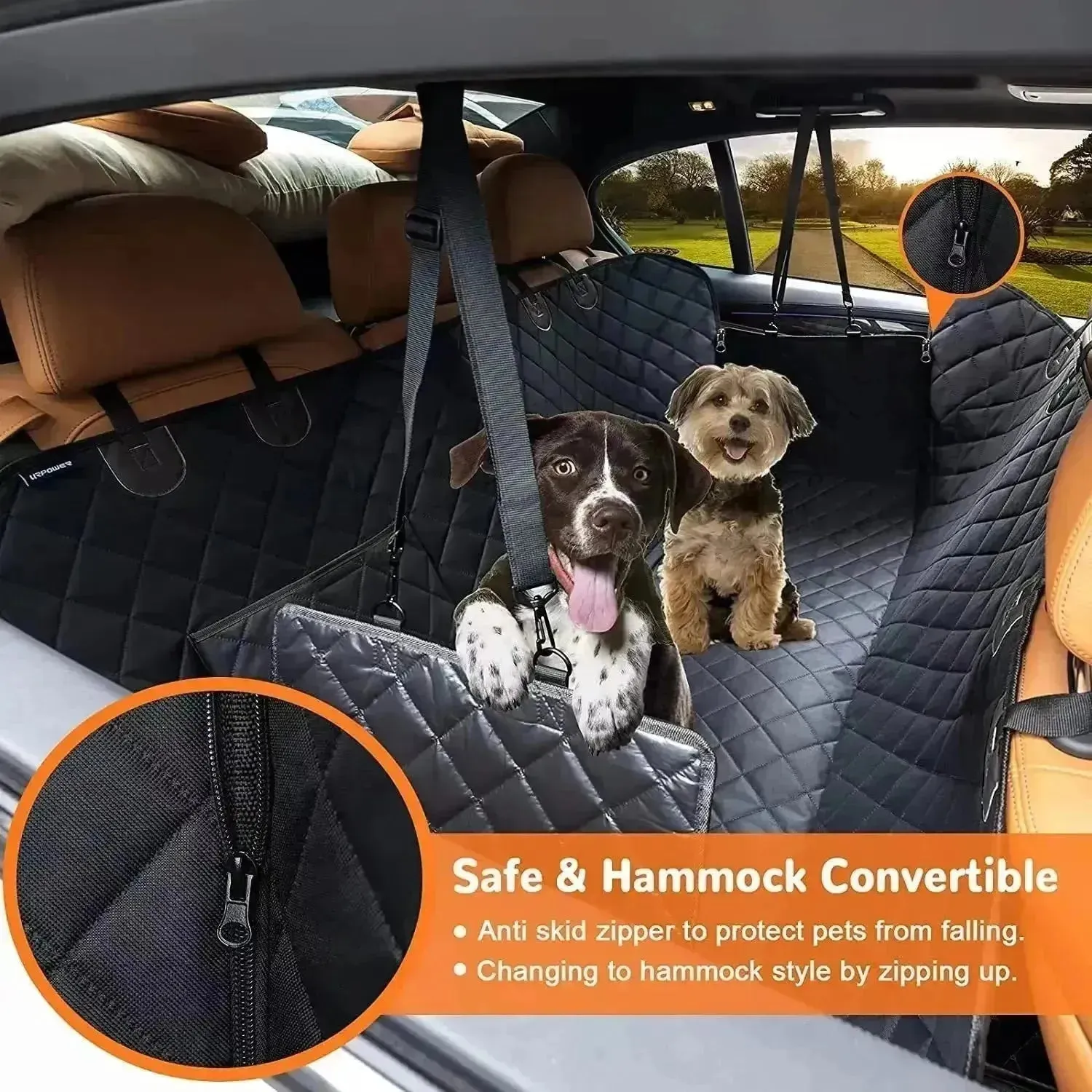 Back Seat Extender for Dogs – Waterproof, Durable Car Seat Cover with Anti-Slip Hammock Design