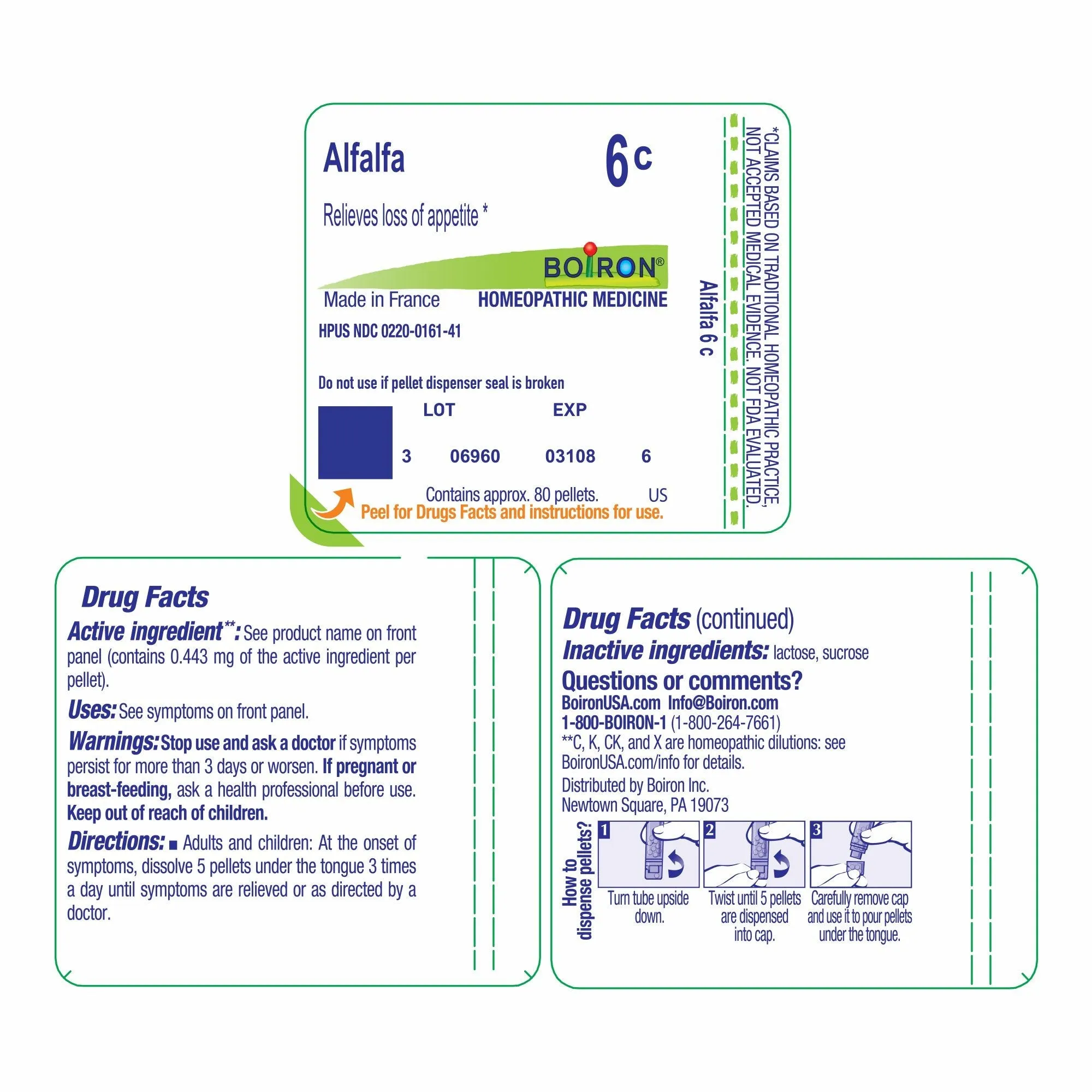 Boiron Alfalfa 6C Homeopathic Single Medicine For Stress & Sleep 80 Pellet