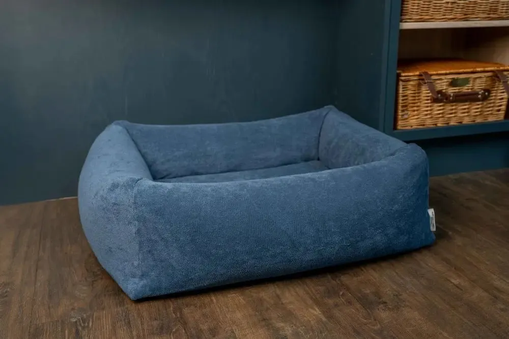 Burnham Bolster Dog Bed - Denim - Various Sizes