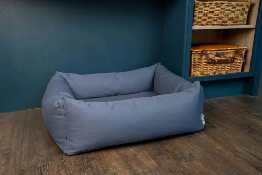 Burnham Bolster Dog Bed - Denim - Various Sizes
