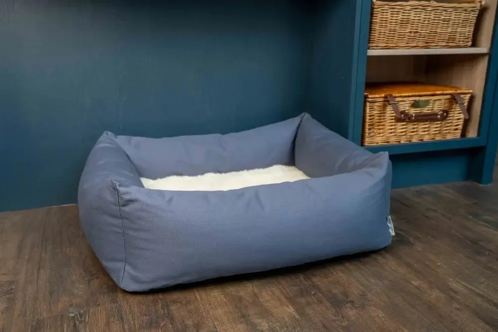 Burnham Bolster Dog Bed - Denim - Various Sizes