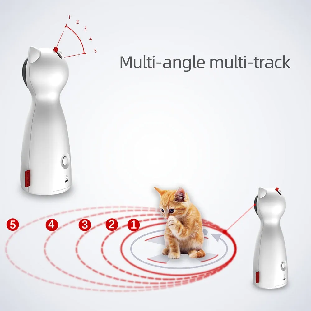 Cat Interactive Toy LED Laser Funny Toy Auto Rotating Cat Exercise Training Entertaining Toy Multi-Angle Adjustable USB Charge