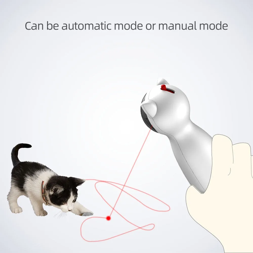 Cat Interactive Toy LED Laser Funny Toy Auto Rotating Cat Exercise Training Entertaining Toy Multi-Angle Adjustable USB Charge