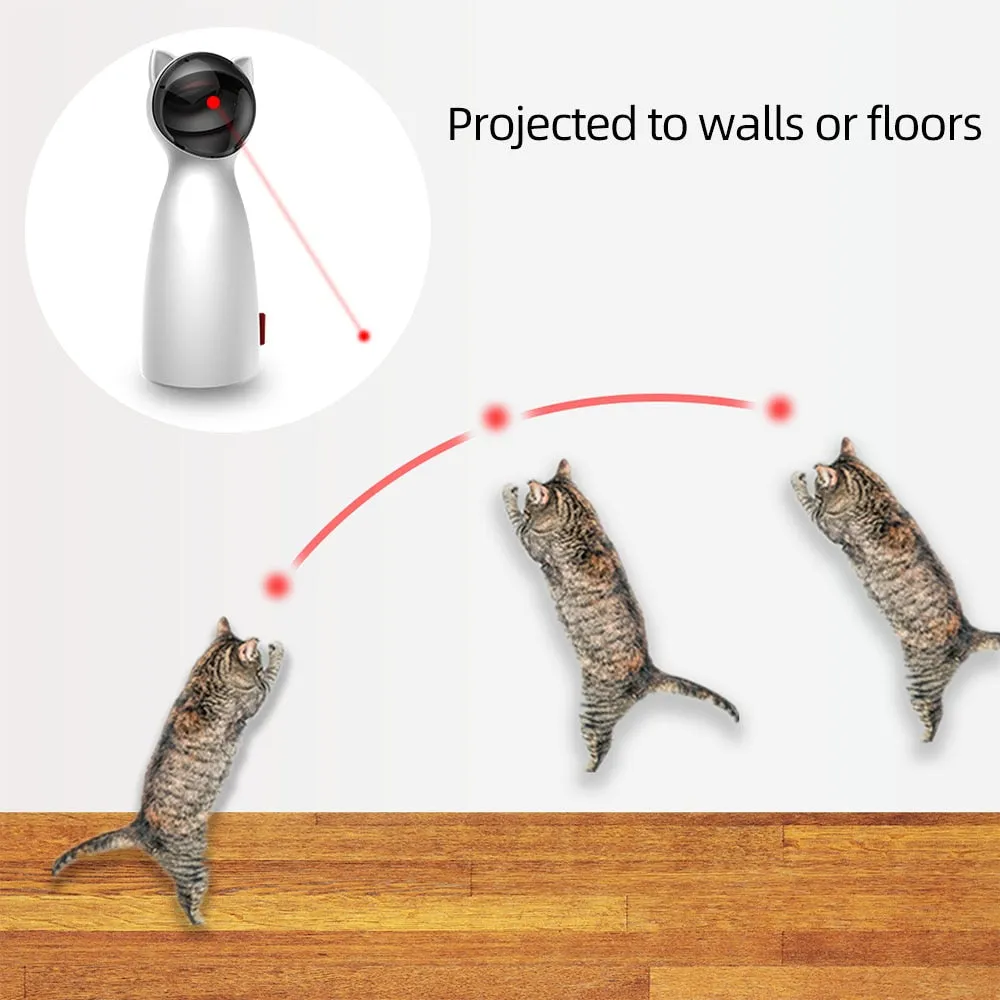 Cat Interactive Toy LED Laser Funny Toy Auto Rotating Cat Exercise Training Entertaining Toy Multi-Angle Adjustable USB Charge