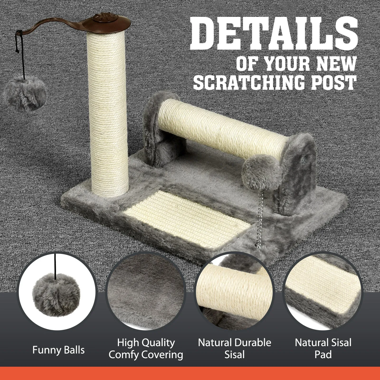 Cat Scratching Post and Pad With Cat Play Ball for Kittens