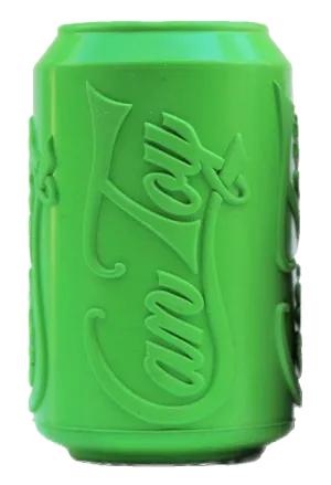 Chew Resistant Toy | Rubber Soda Can Green