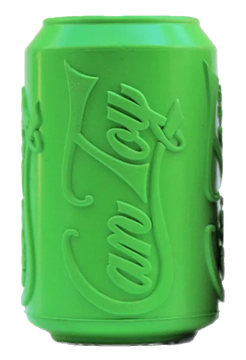 Chew Resistant Toy | Rubber Soda Can Green