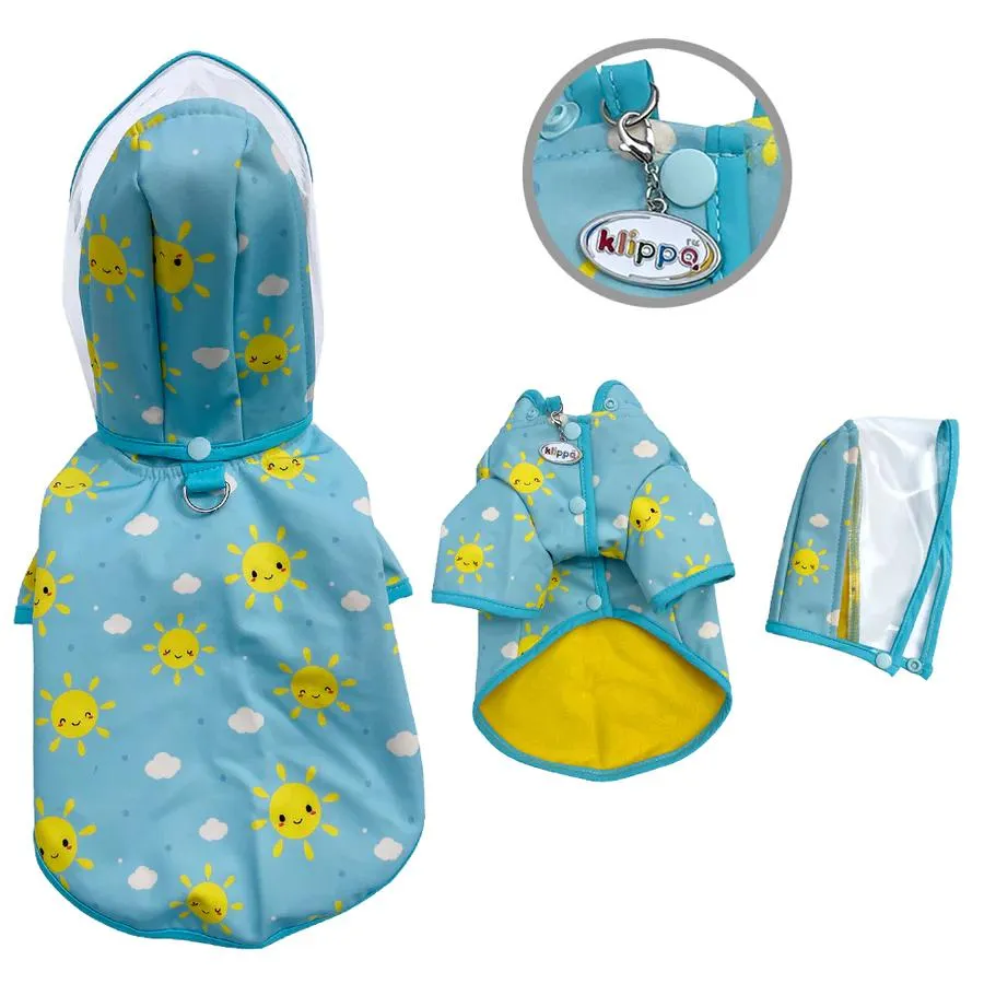 Clear View Happy Sunshine Dog Raincoat