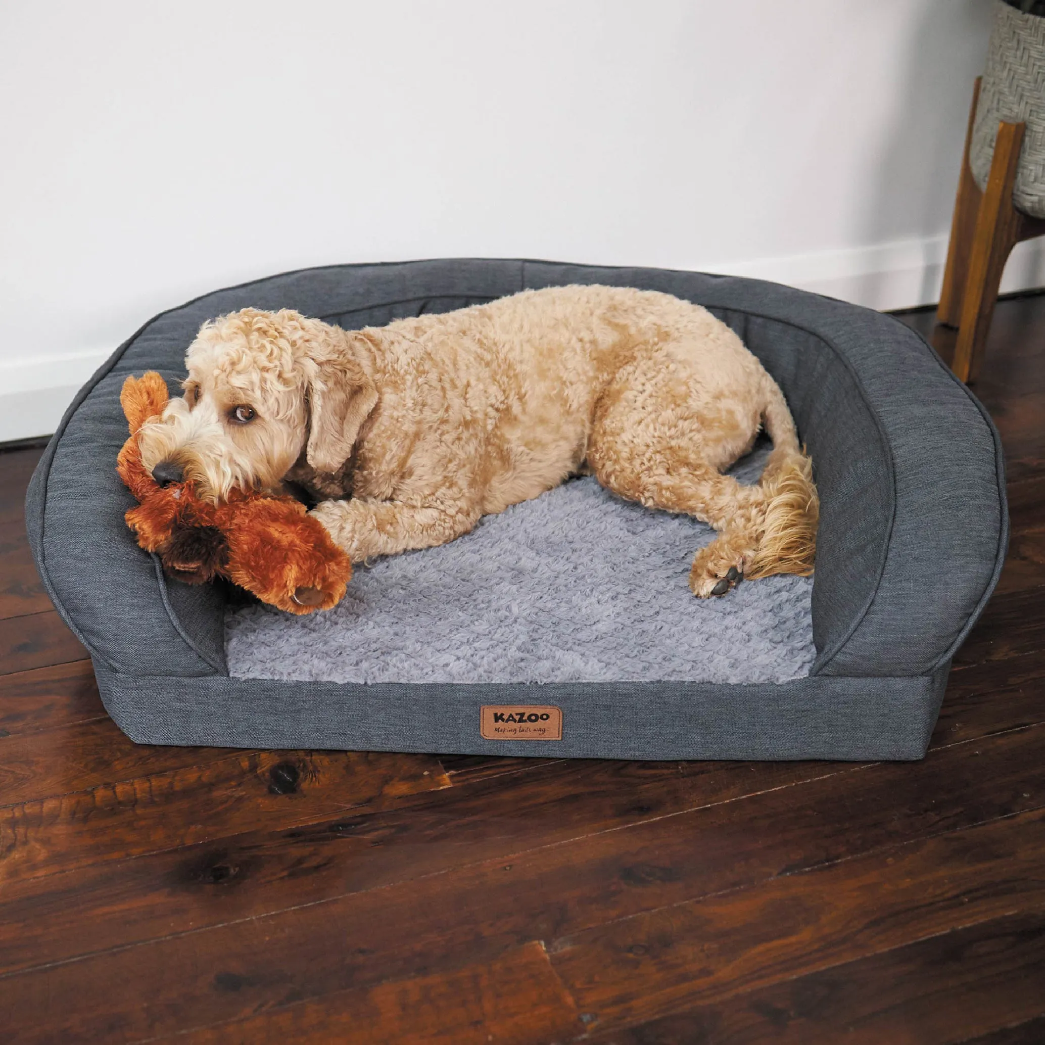 Cosy Nook Dog Bed - Plush Grey