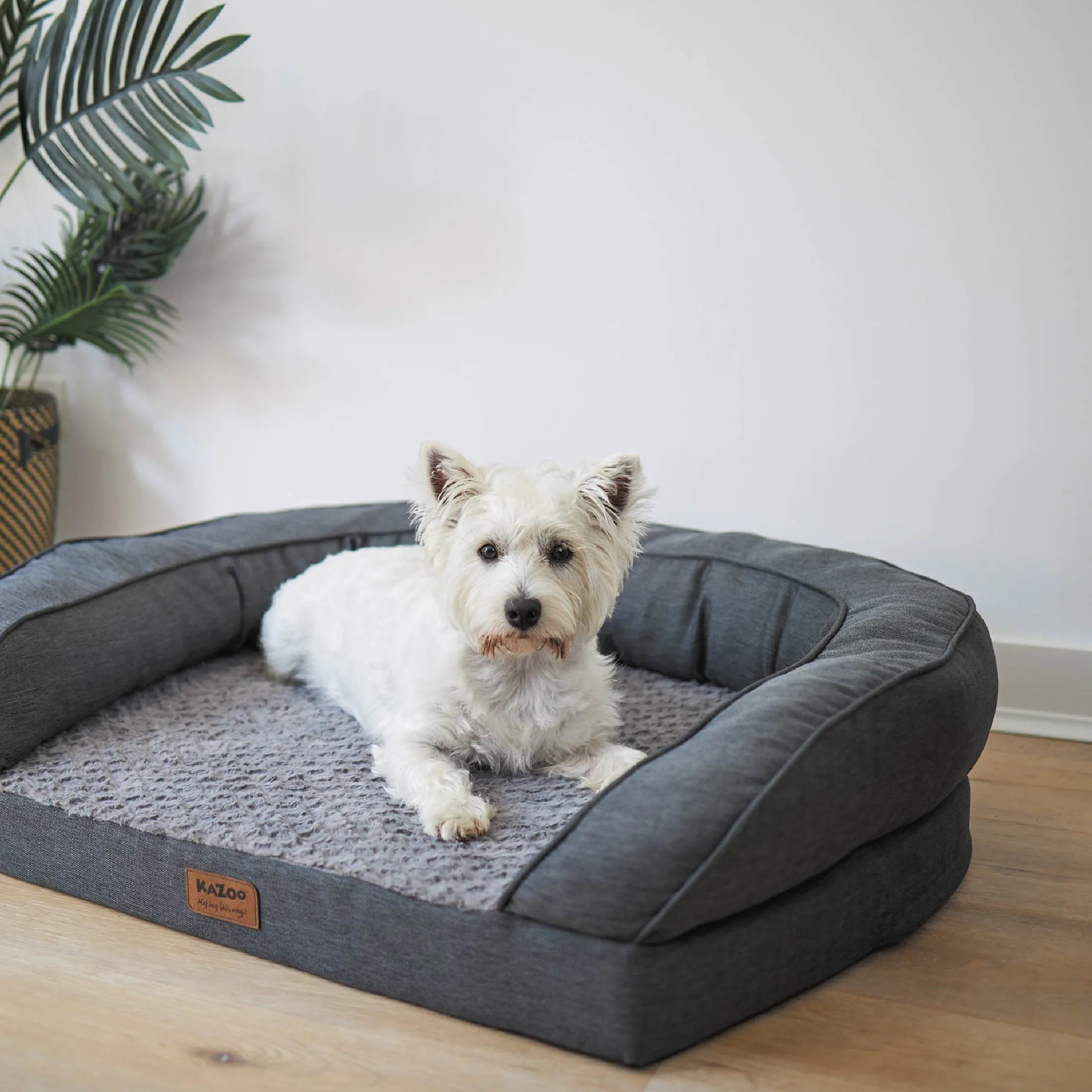 Cosy Nook Dog Bed - Plush Grey