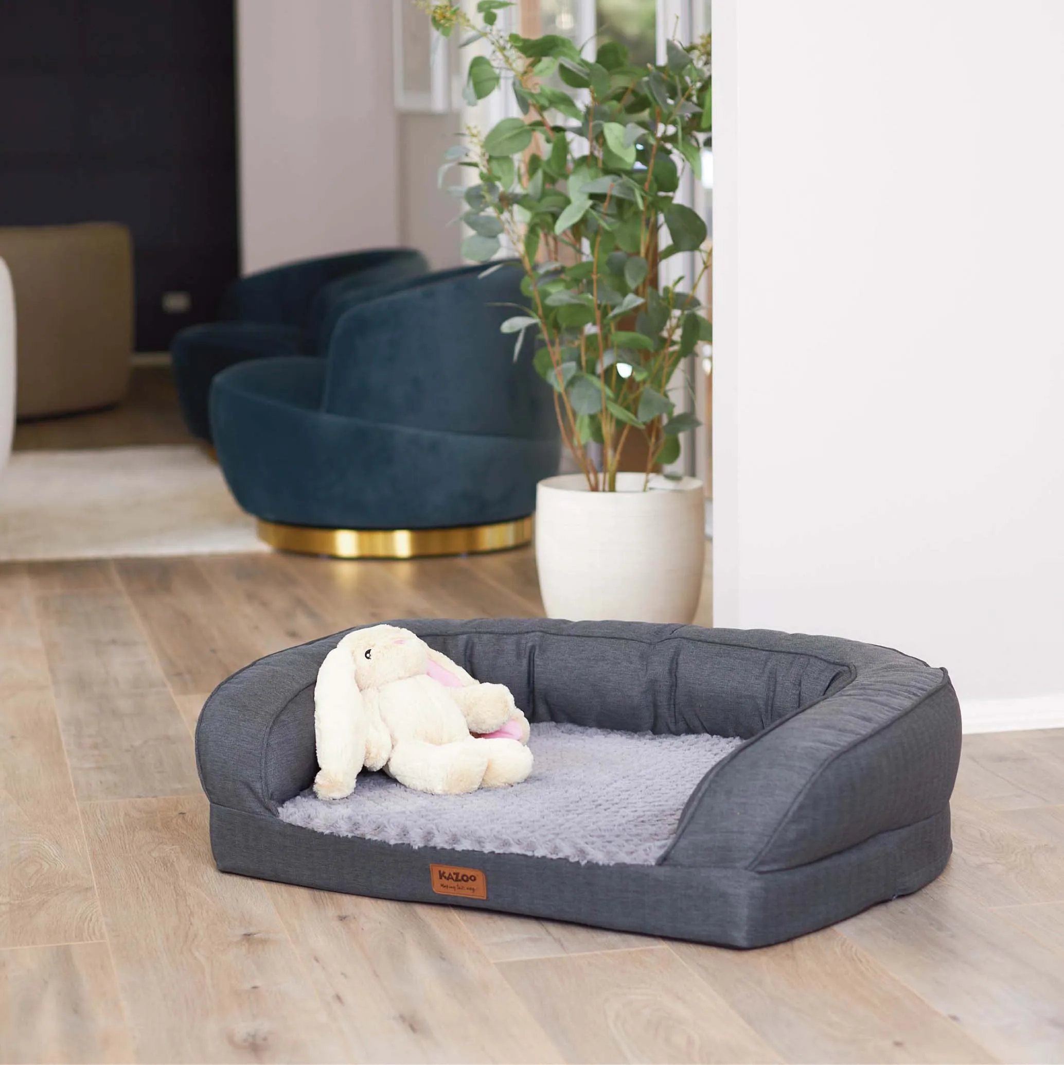 Cosy Nook Dog Bed - Plush Grey