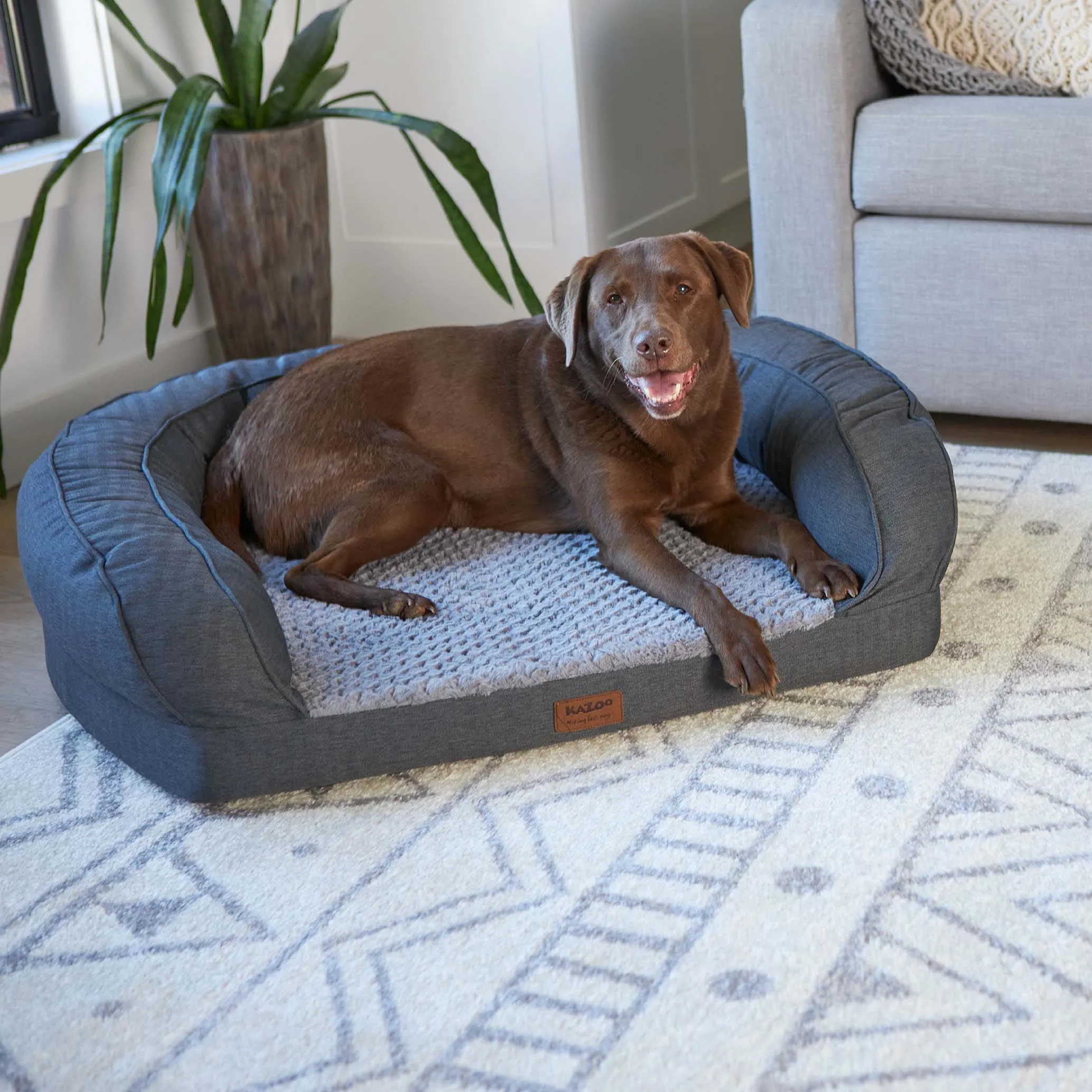 Cosy Nook Dog Bed - Plush Grey