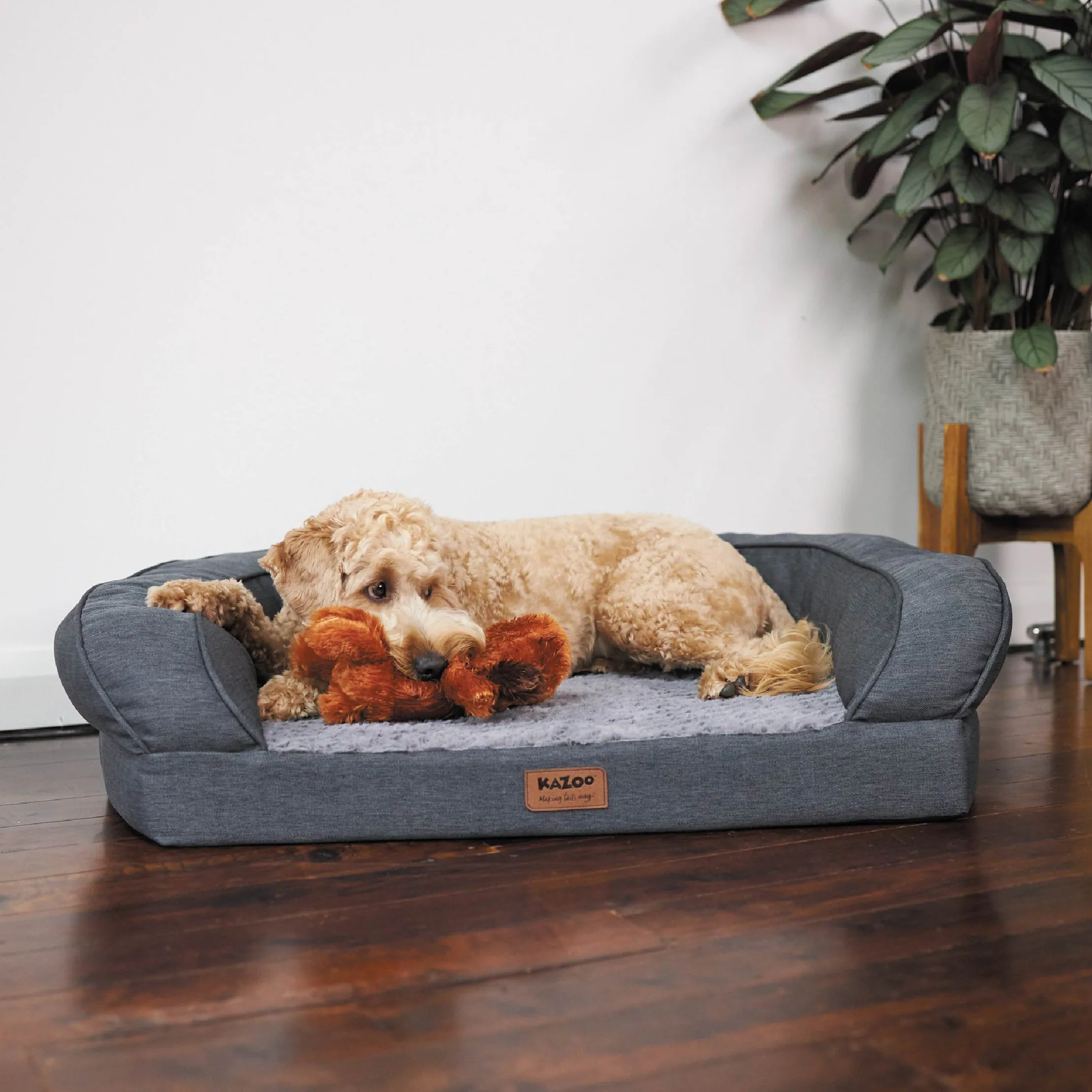 Cosy Nook Dog Bed - Plush Grey