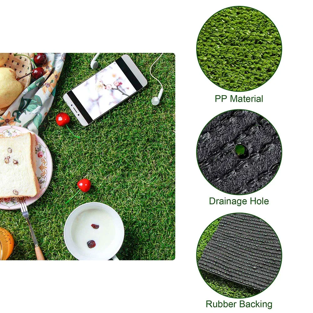 DIY 33x6ft Artificial Lawn Grass Turf Outdoor Dogs (2x)33x3ft, 3/8" Thick