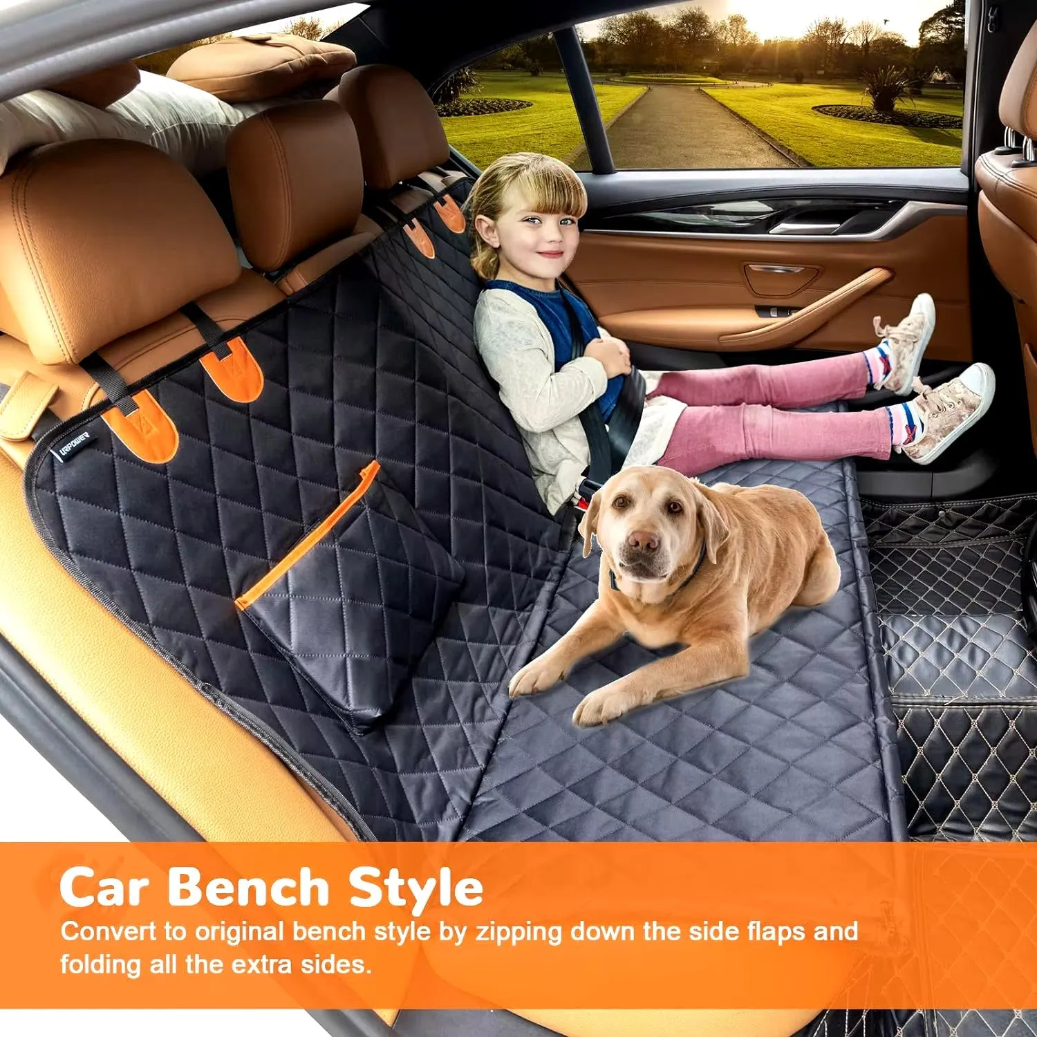 Dog Car Seat Cover for Pets Waterproof Seat Cover 600D Heavy Duty