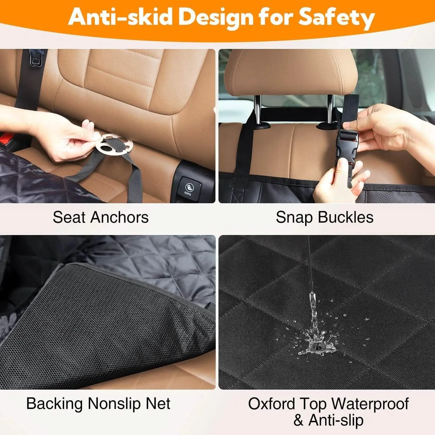 Dog Car Seat Cover | Waterproof Back Seat Hammock with Mesh Window | 600D Heavy-Duty Protector for Cars, Trucks & SUVs