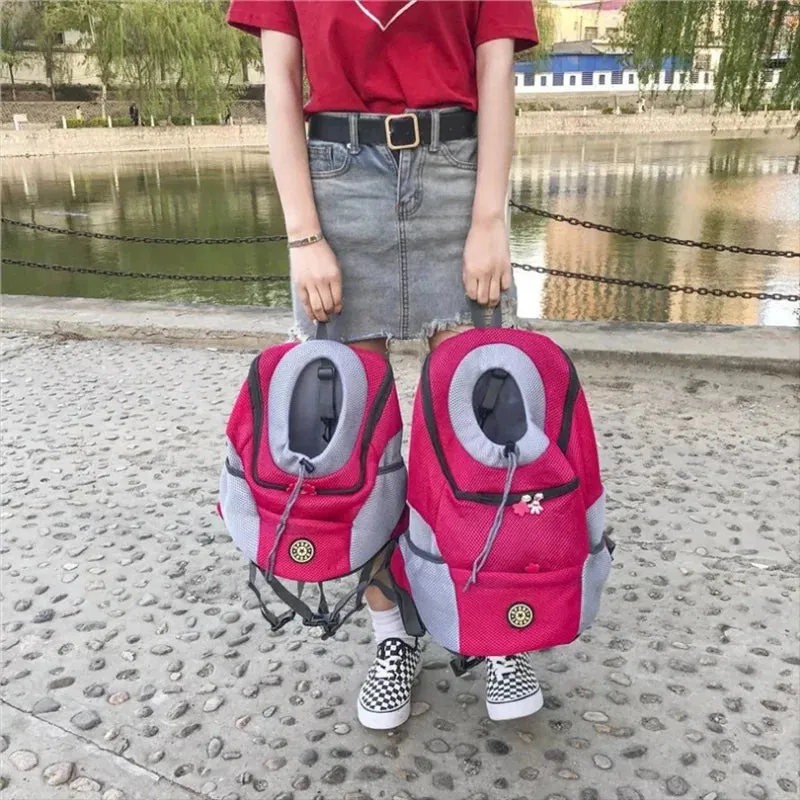 Double Shoulder Cat Carrier Backpack | Breathable Dog Carrier Bag