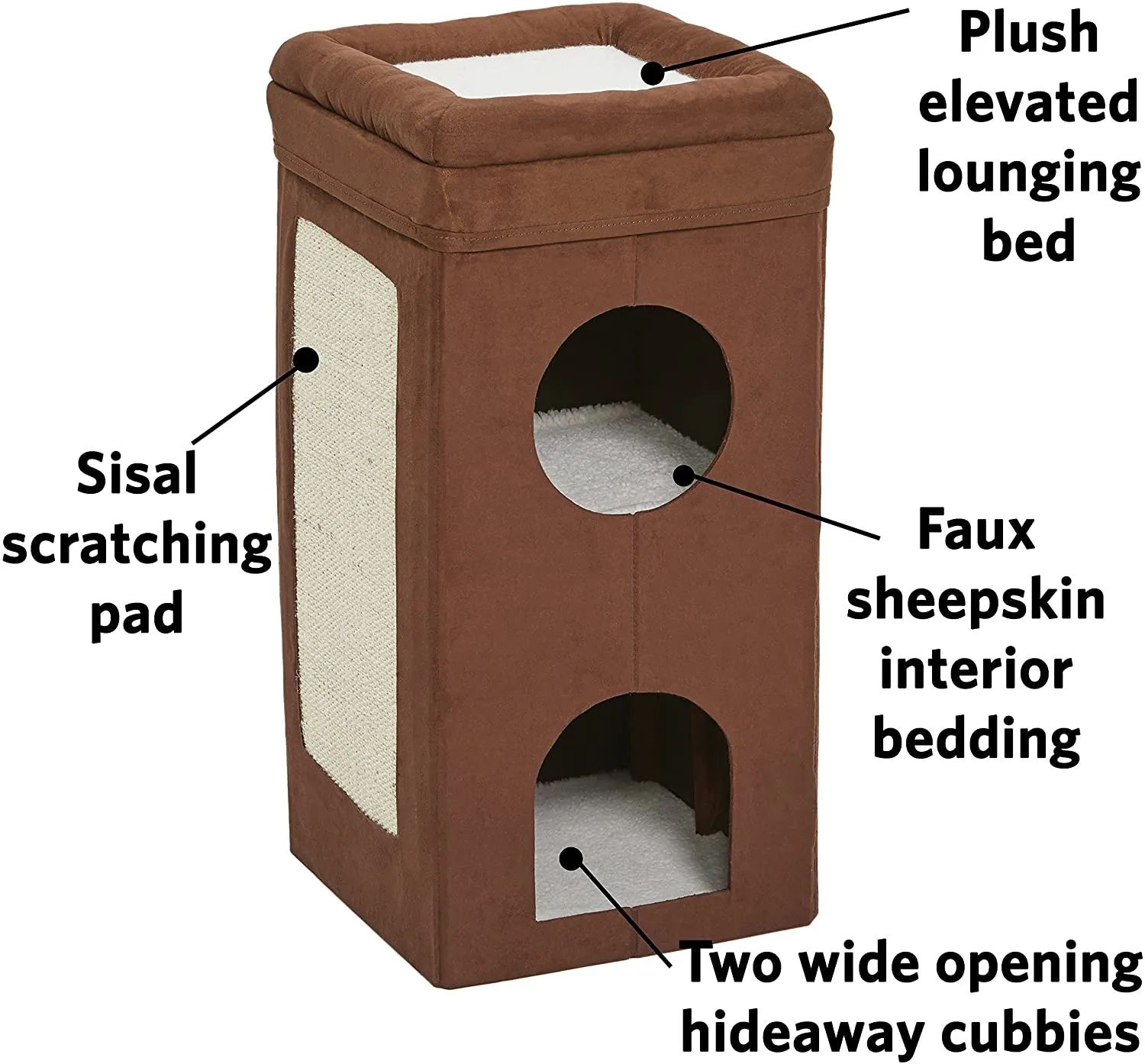 Double Story Cat Condo - Curious Cat Cube Condo - Tri-Level Design - Midwest Homes for Pets