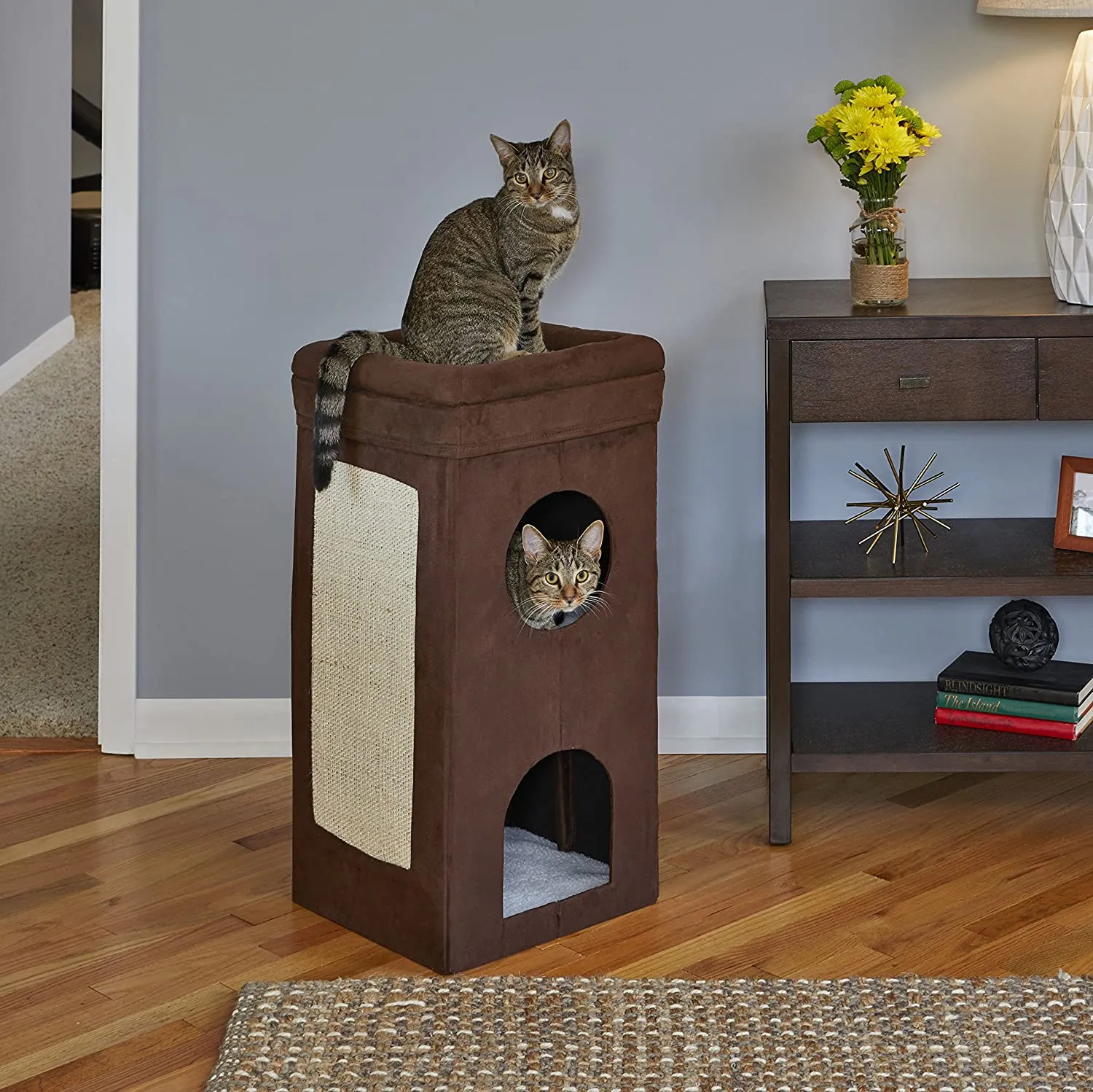 Double Story Cat Condo - Curious Cat Cube Condo - Tri-Level Design - Midwest Homes for Pets