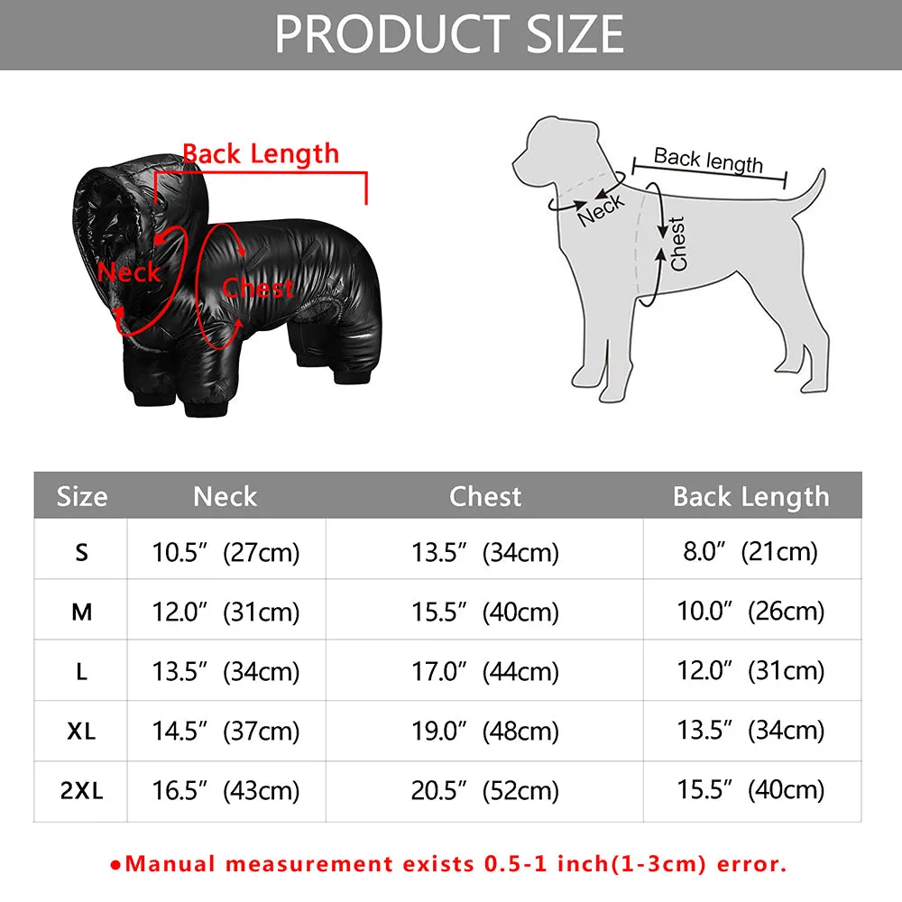 French Bulldog Winter Jumpsuit Puppy Outfit Hoodie Windproof Overall