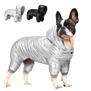 French Bulldog Winter Jumpsuit Puppy Outfit Hoodie Windproof Overall