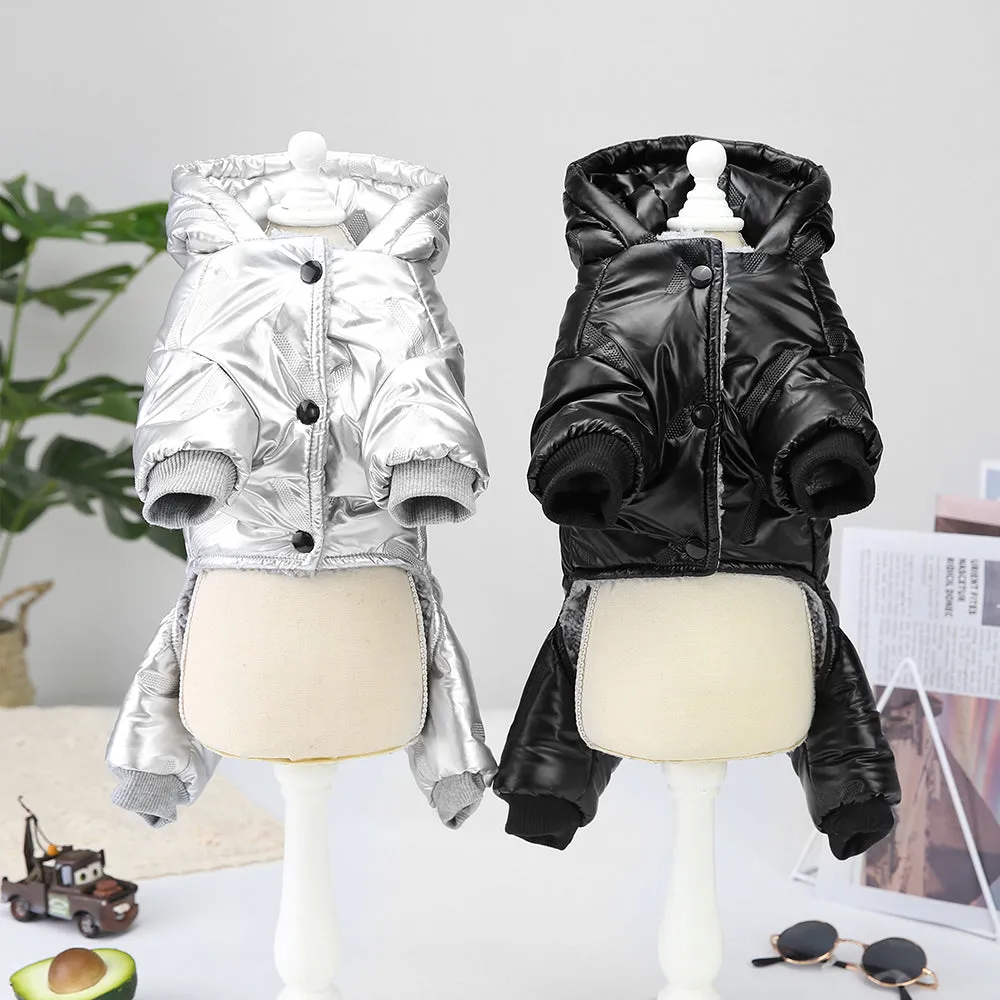French Bulldog Winter Jumpsuit Puppy Outfit Hoodie Windproof Overall