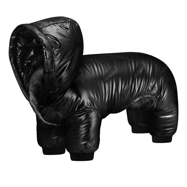 French Bulldog Winter Jumpsuit Puppy Outfit Hoodie Windproof Overall