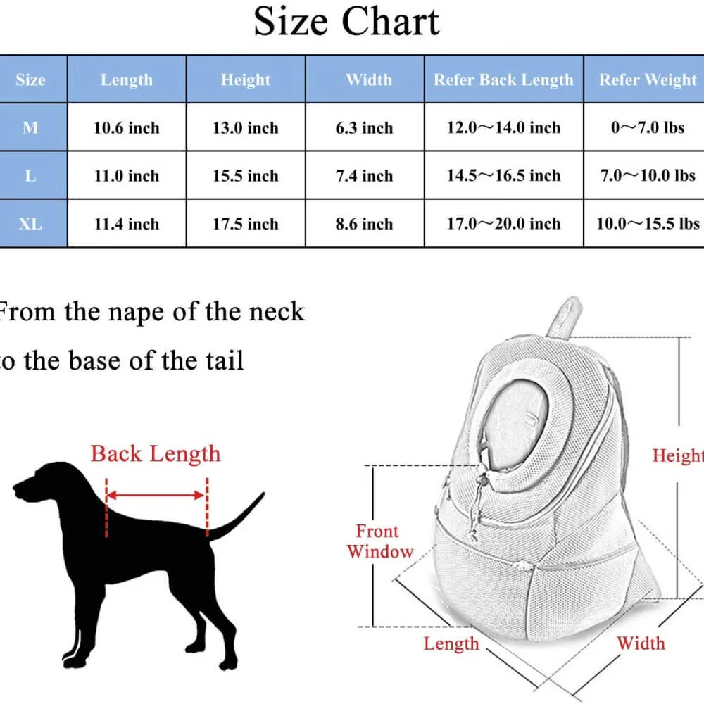 Front bag mesh pet carrier travel backpack