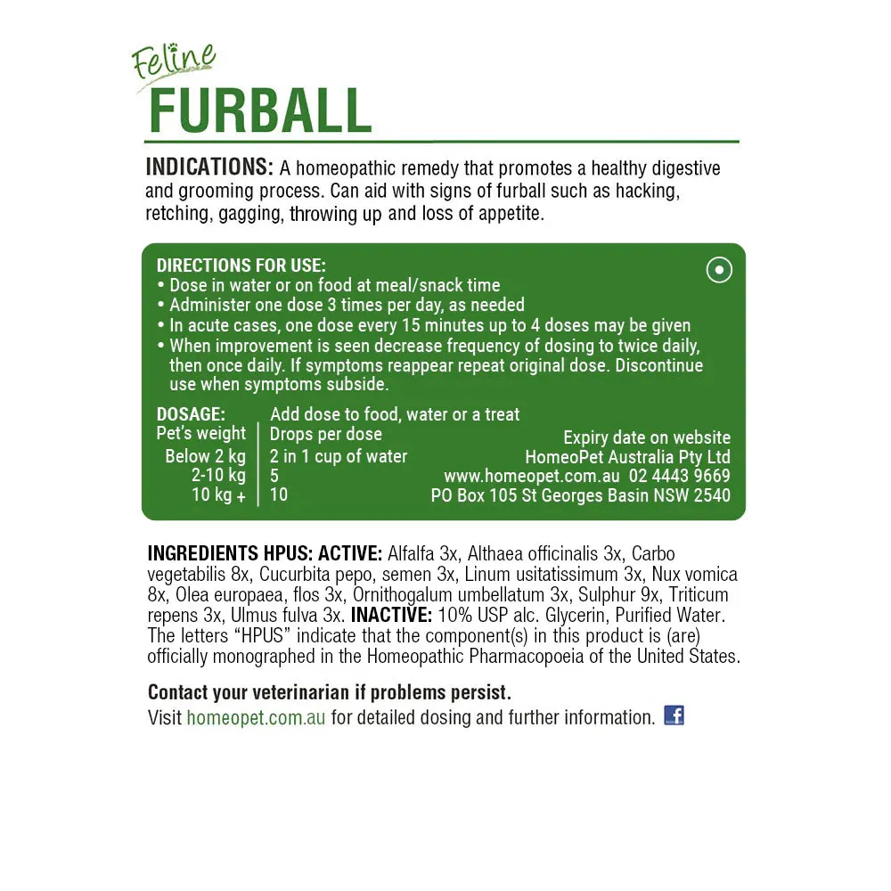 HomeoPet Feline Hairball 15mL