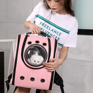 Leather pet carry backpack capsule | Brodtica.com