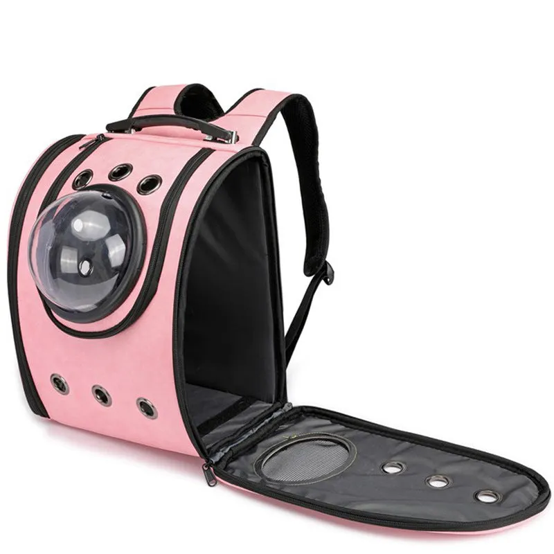 Leather pet carry backpack capsule | Brodtica.com