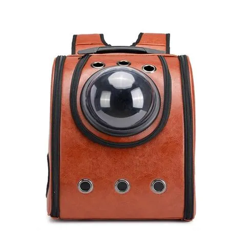 Leather pet carry backpack capsule | Brodtica.com