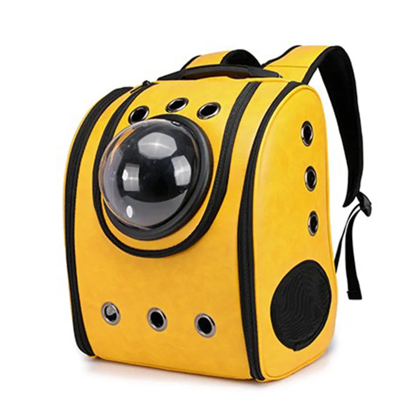 Leather pet carry backpack capsule | Brodtica.com
