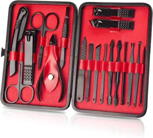 Manicure Set, 18Pcs Nail Clippers Pedicure Kit Nail Care Kit Manicure Professional Tools Gift for Men Women Friends and Parents