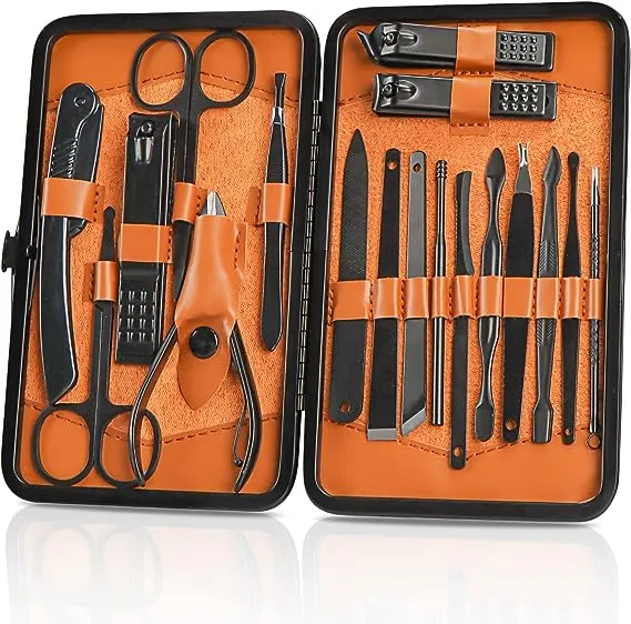 Manicure Set, 18Pcs Nail Clippers Pedicure Kit Nail Care Kit Manicure Professional Tools Gift for Men Women Friends and Parents