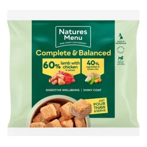 Natures Menu Frozen Dog Food Nuggets with Lamb Vegetables & Rice 1kg