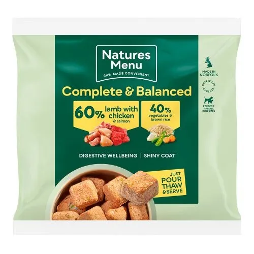 Natures Menu Frozen Dog Food Nuggets with Lamb Vegetables & Rice 1kg