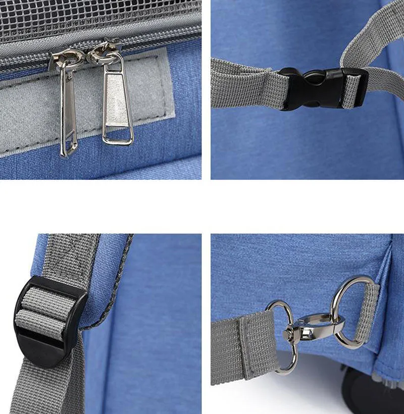 New pet trolley case going out portable cat backpack shoulders large-capacity breathable foldable portable cat bag