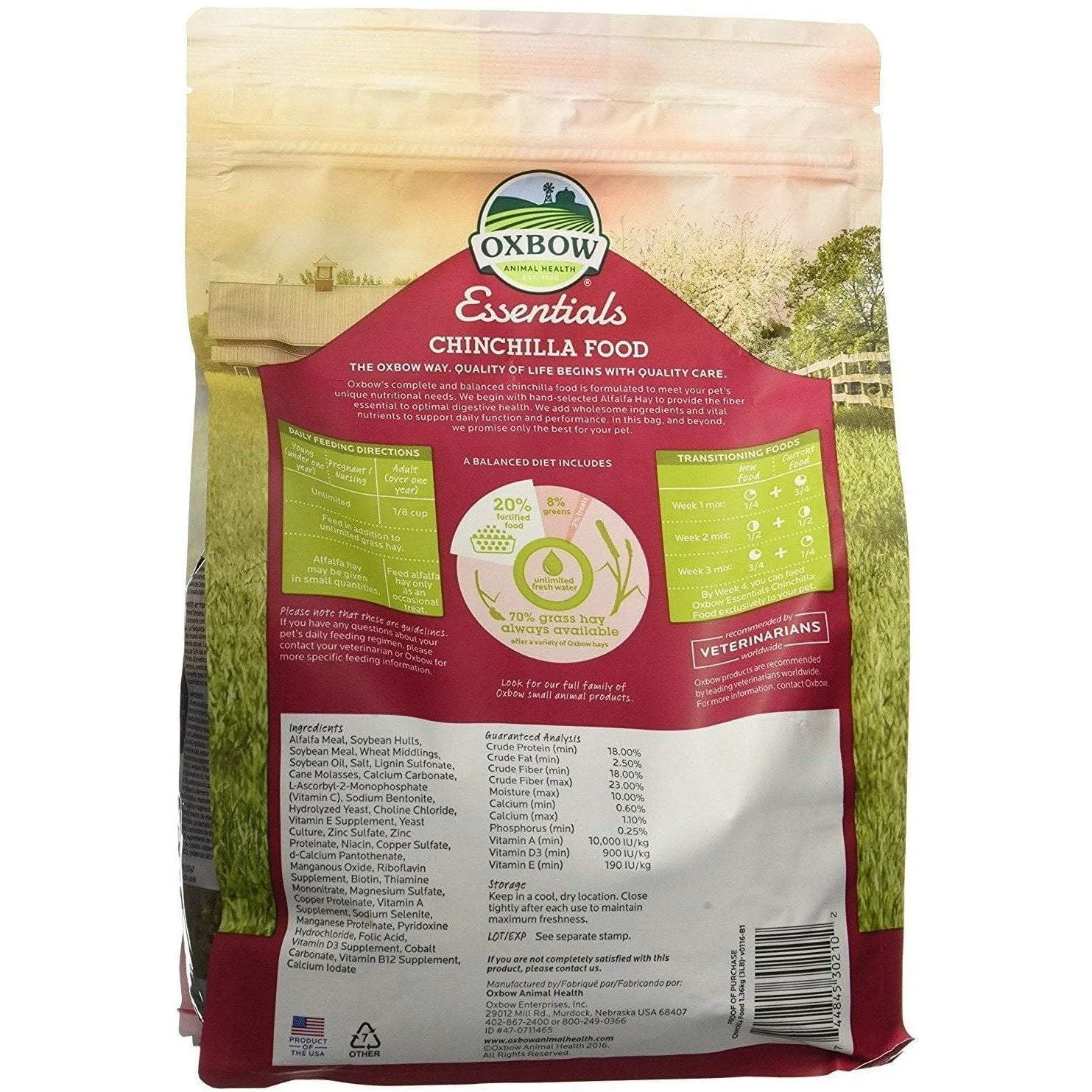 Oxbow Essentials Chinchilla Deluxe Chinchilla Food 3lbs
