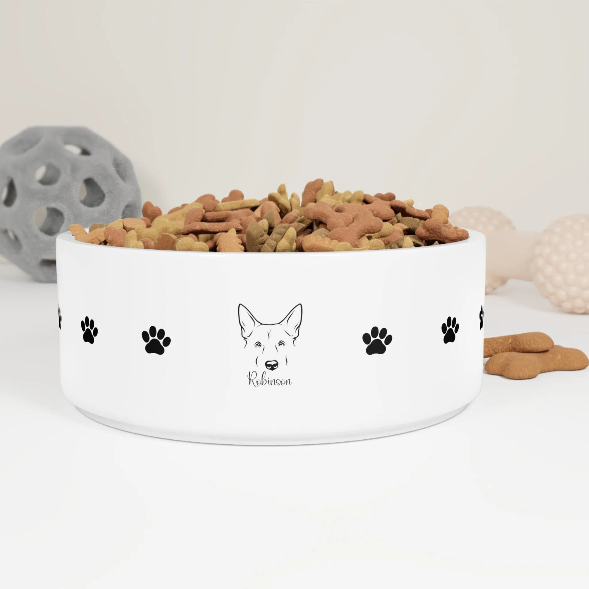 Personalized Ceramic Pet Bowl for Pets: Add Your Pet's Design   Name