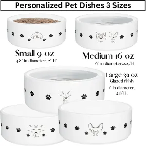 Personalized Ceramic Pet Bowl for Pets: Add Your Pet's Design   Name