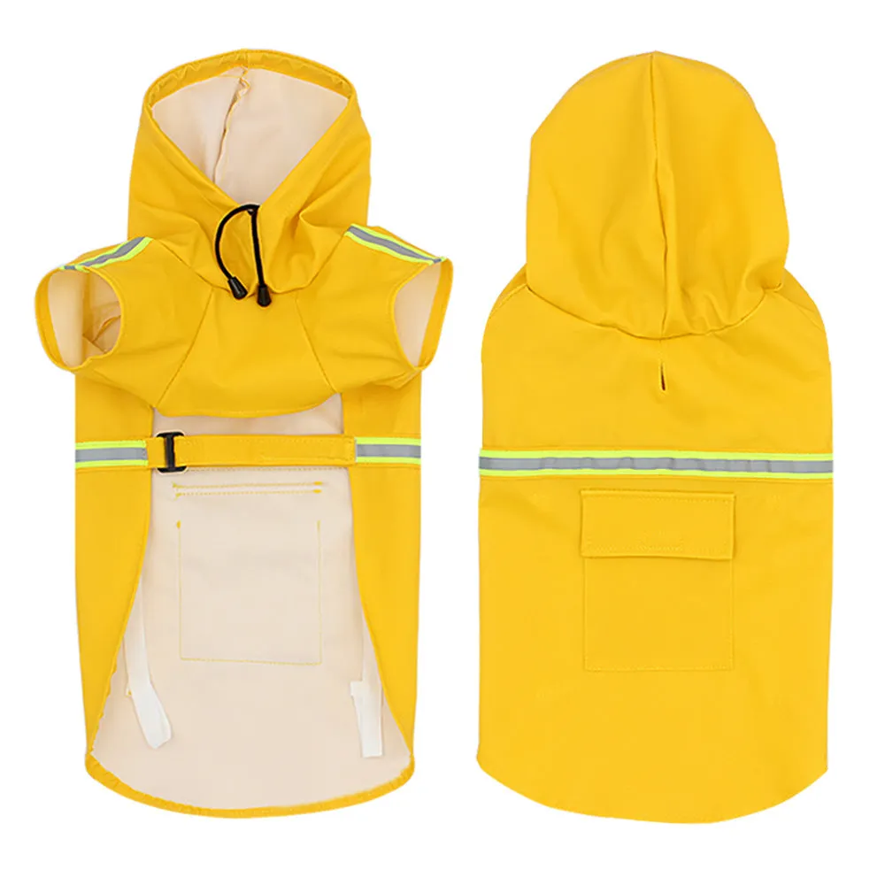 Pet raincoat dog poncho cloak reflective big dog clothes